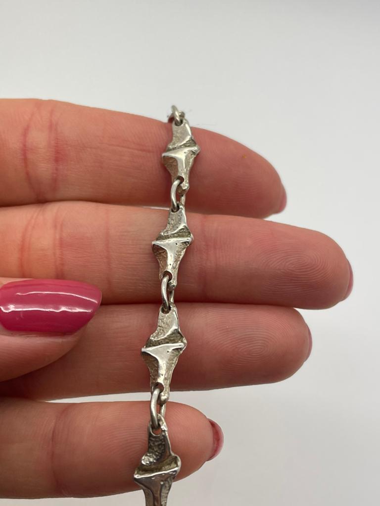 E86 Prachtige zilveren armband Scandinavisch ontwerp, Sieraden, Tassen en Uiterlijk, Ophalen of Verzenden, X, Zilver, Zilver
