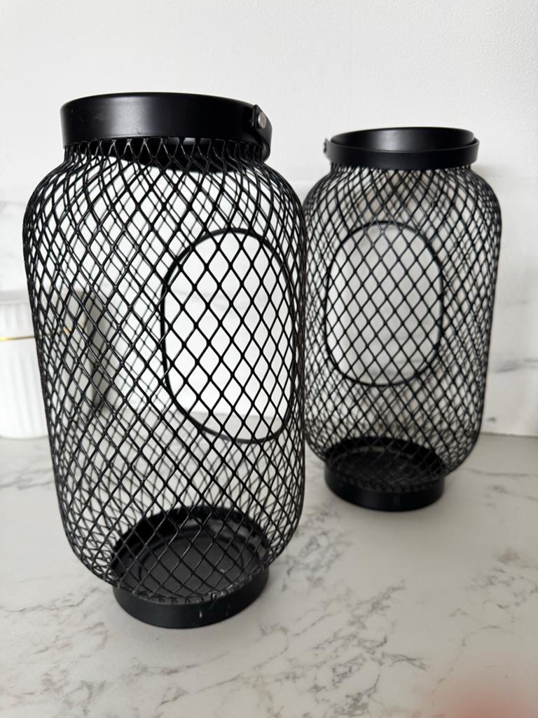 Ikea lantaarn voor binnen - zwart metaal, Ophalen, Gebruikt, Zwart, Metaal