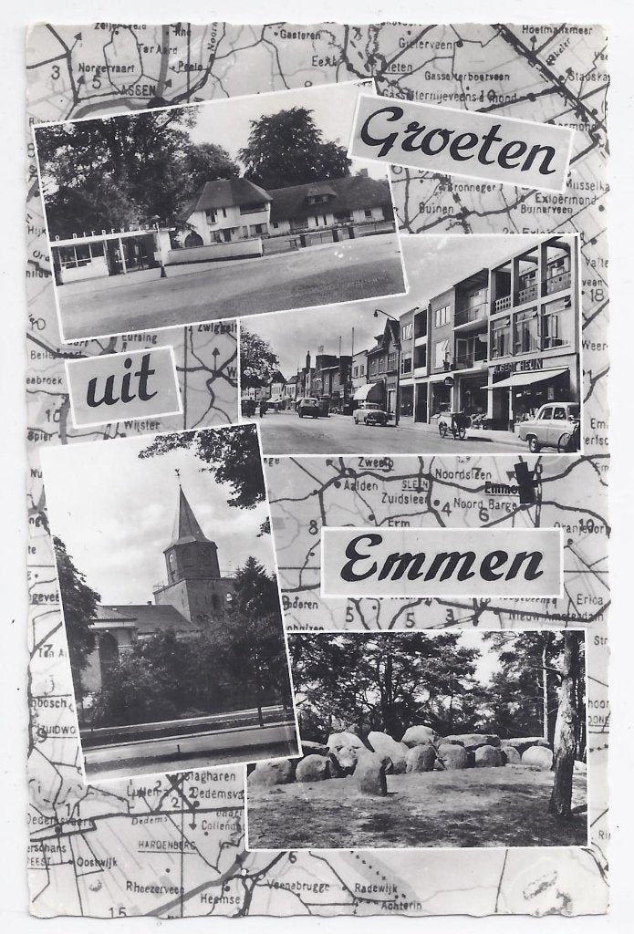 Emmen Oude Gelopen Ansichtkaart (9926 ) ( 2 ), Ophalen of Verzenden, Voor 1920, Gelopen, Drenthe