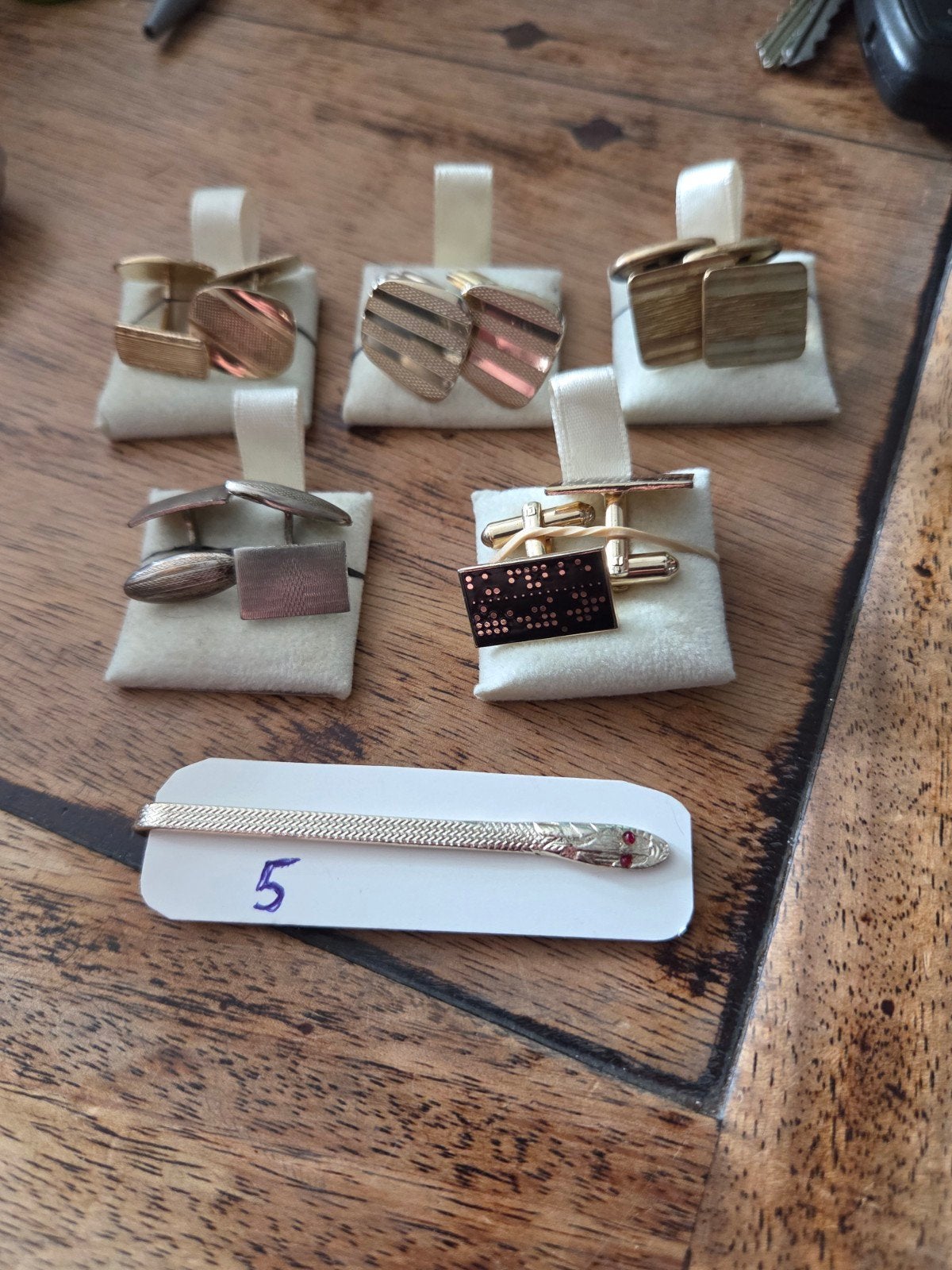 Diverse collectie manchetknopen en dasspeld, Ophalen of Verzenden, Gebruikt, Overige materialen, Verzilverd