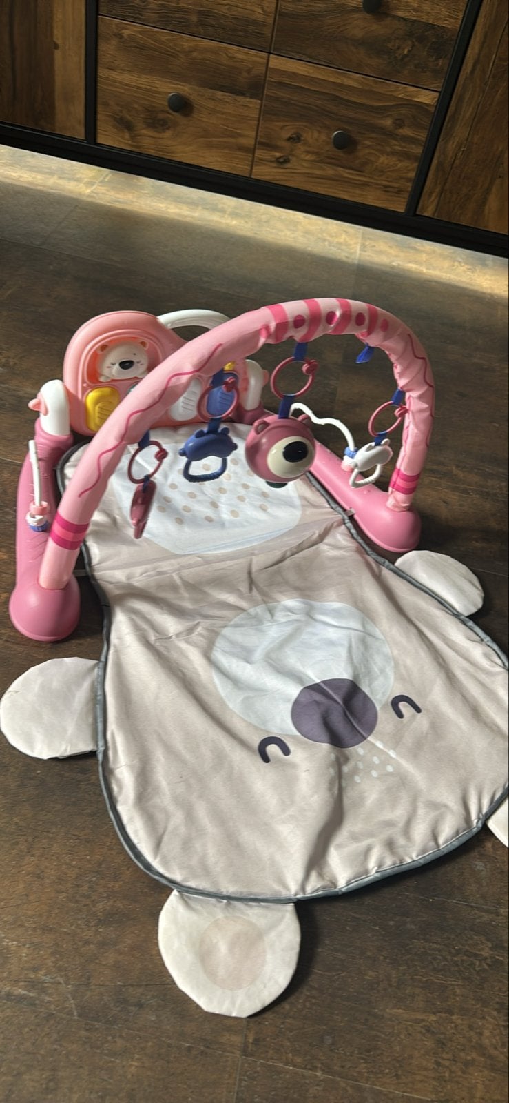 Roze babygym met speelkleed en muziek, Ophalen, Zo goed als nieuw, Babygym, Met licht