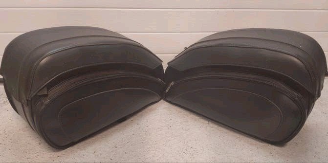 Hard leren zadeltassen met beugels voor Honda VTX1300, Ophalen of Verzenden, Zo goed als nieuw