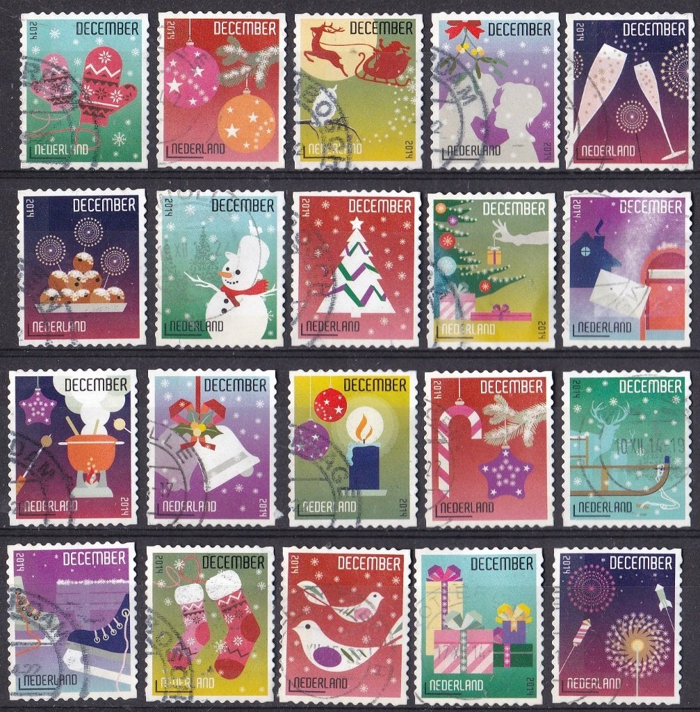 Decemberzegels 2014 – gebruikt – NVPH 3236-3255, Ophalen of Verzenden, Na 1940, Gestempeld