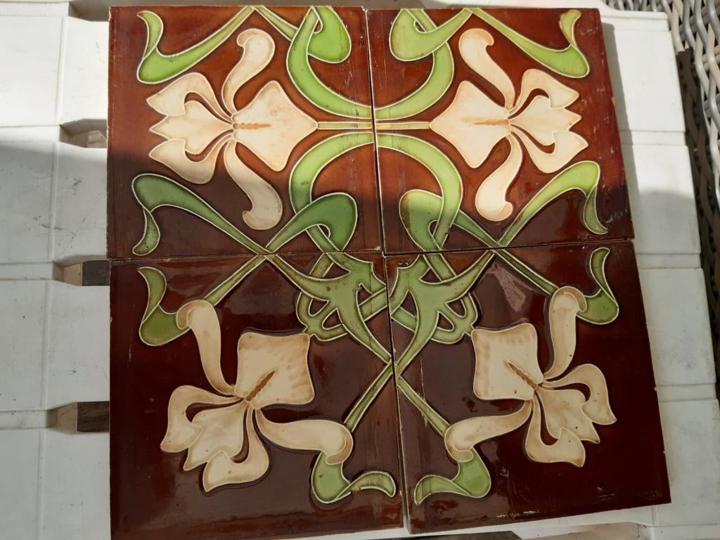 4 tegels samen 30 bij 30 cm., Antiek en Kunst, Antiek | Wandborden en Tegels, Ophalen
