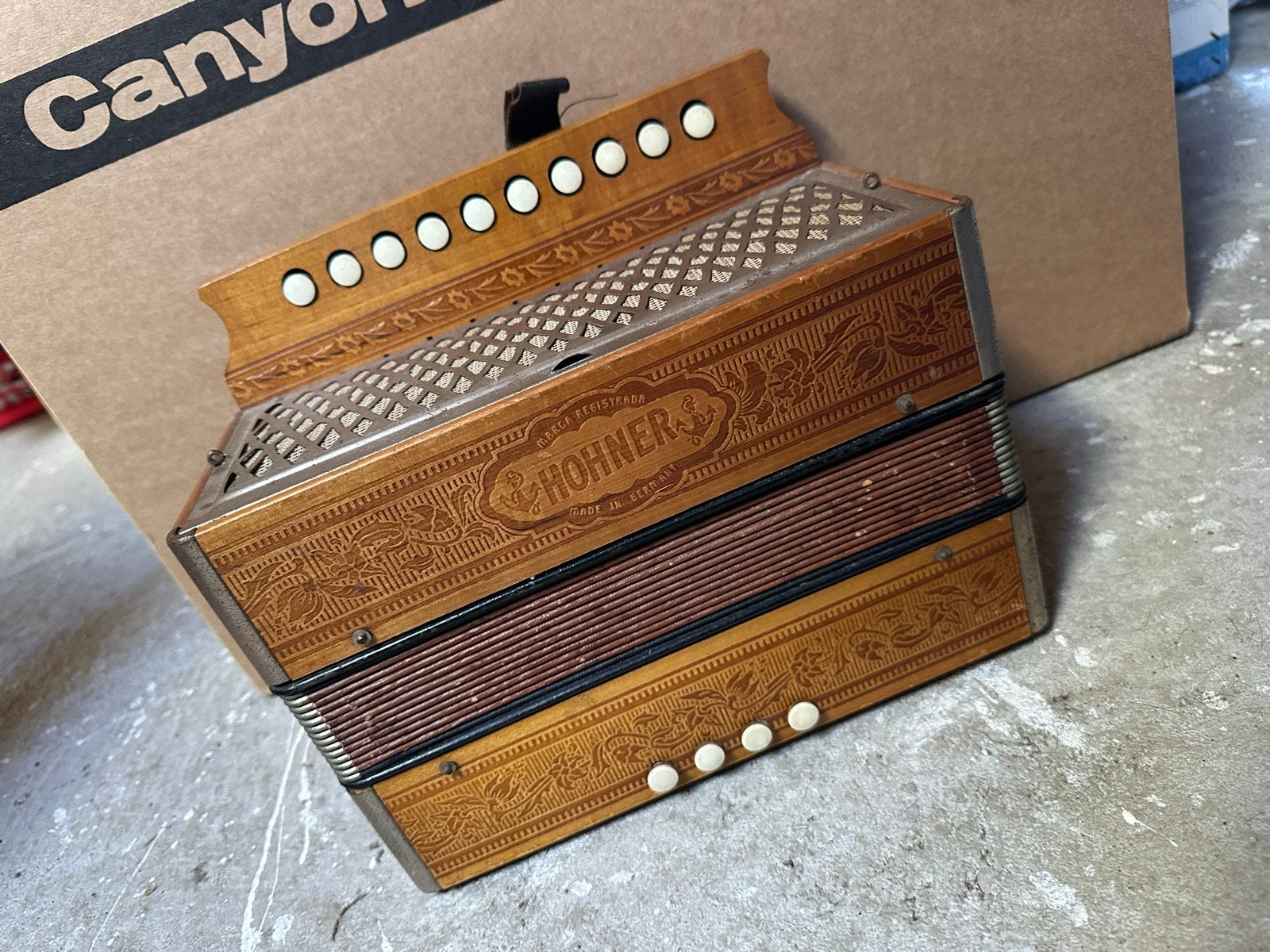 Antieke Hohner Accordeon - Vintage Muziekinstrument, Muziek en Instrumenten, Ophalen, Gebruikt, Overige formaten, Knopaccordeon