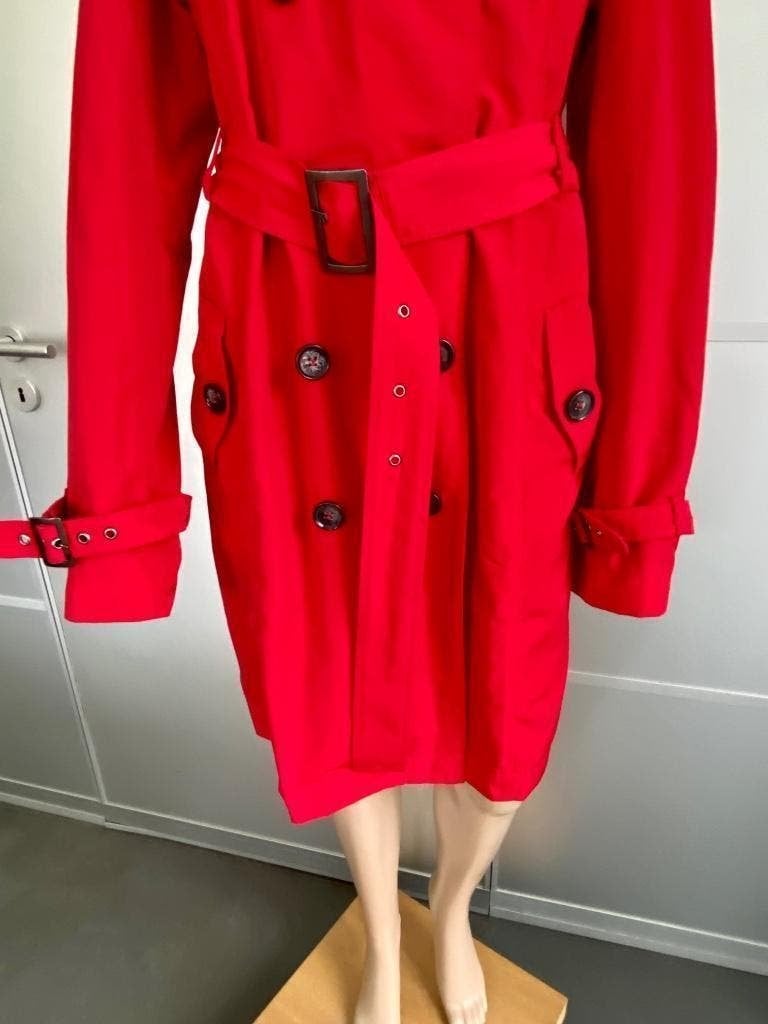 J448 Anna maat 38/40=M trenchcoat jas tussenjas rood coat, Maat 38/40 (M), Anna, Ophalen of Verzenden, Zo goed als nieuw