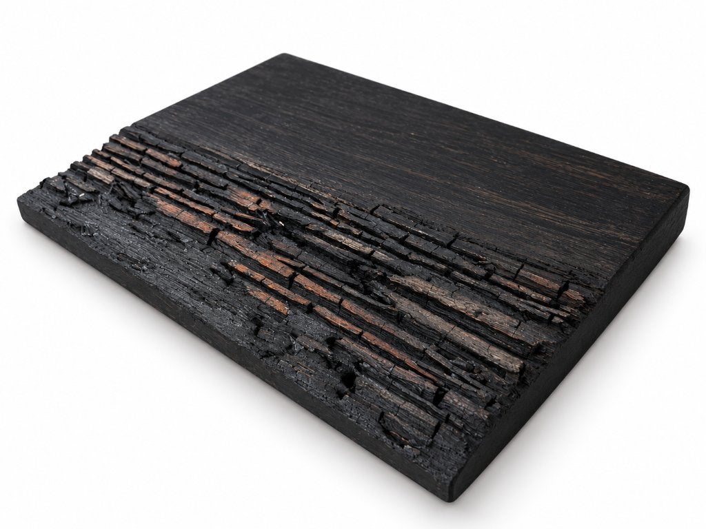 Handgemaakte Zwarte EikenHouten snijplank – 26  19 cm, Snij-/serveerplank, Nieuw, Ophalen of Verzenden, Zwart