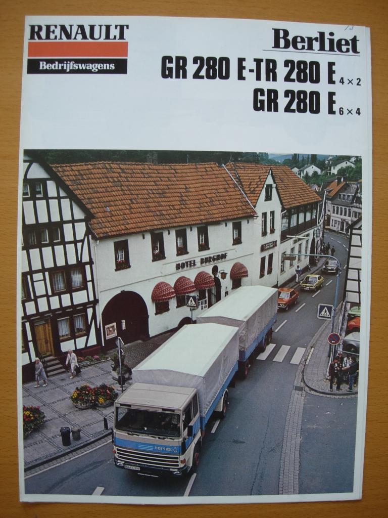 Berliet GR TR 280 E Brochure 1979 - GR280 TR280 E, Berliet, Ophalen of Verzenden, Zo goed als nieuw, Overige merken