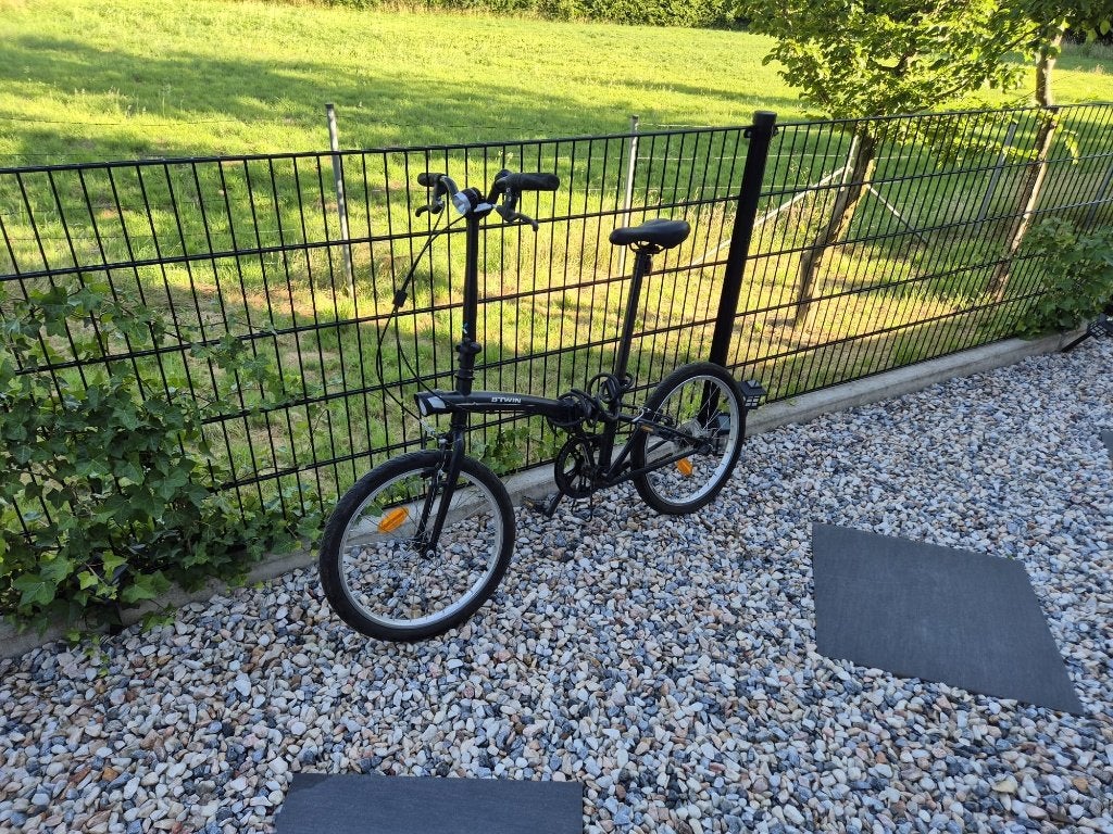 Btwin Tilt 100 Black vouwfiets, Gebruikt, 16 tot 18 inch, Totaal opvouwbaar, Schijfrem