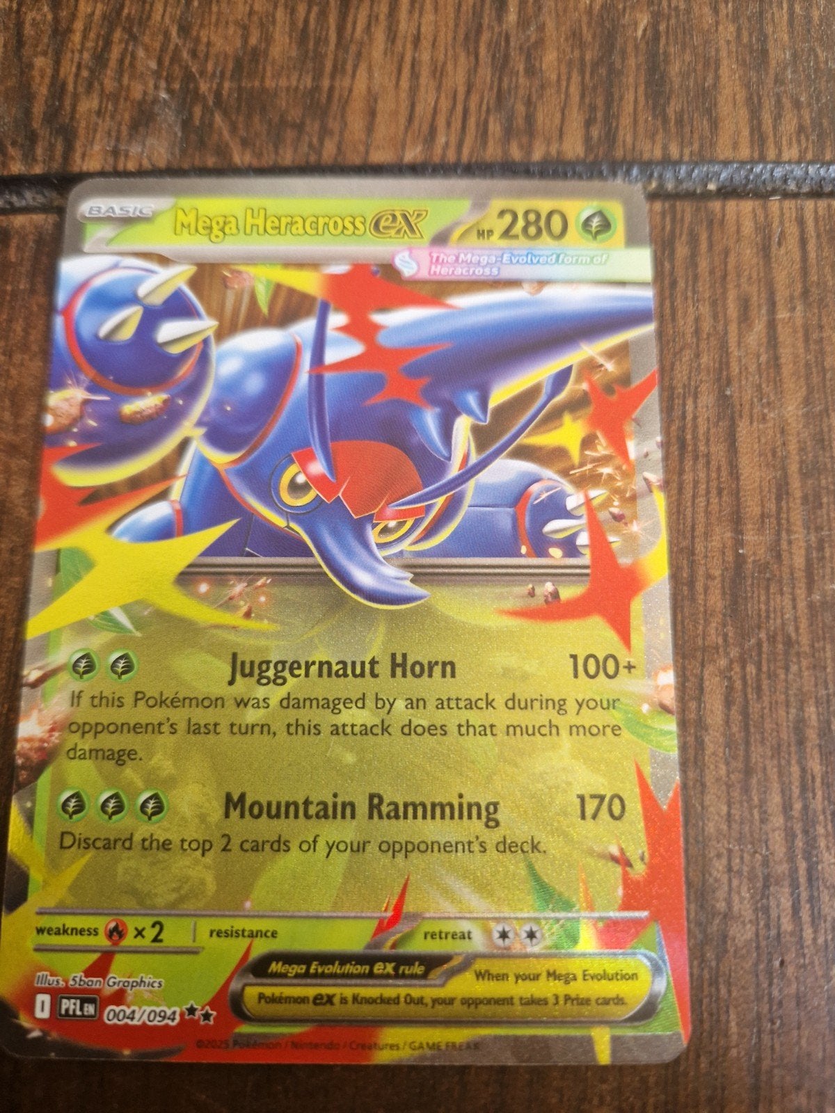 Mega Heracross EX Pokemon Kaart 004/094, Ophalen of Verzenden, Gebruikt, Losse kaart