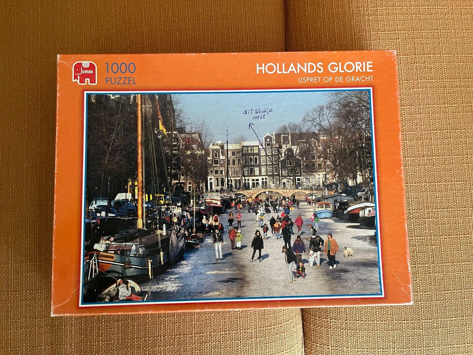 GRATIS Hollands Glorie Puzzel 1000 stukjes (mist 1 stukje), Ophalen of Verzenden, 500 t/m 1500 stukjes, Gebruikt, Legpuzzel