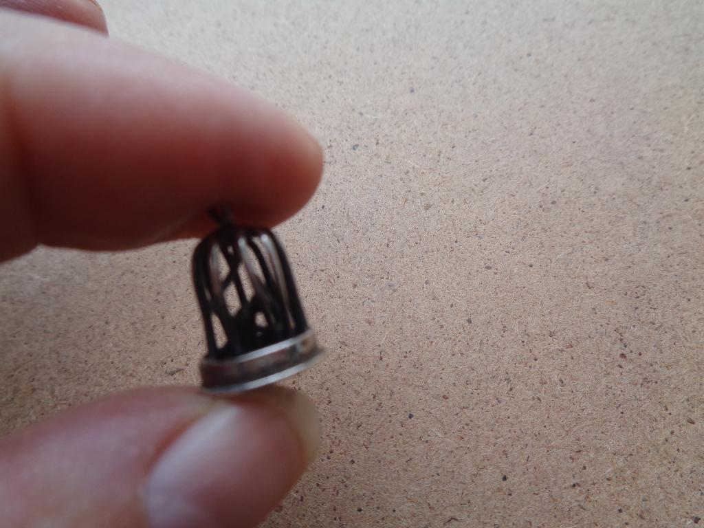 zilveren vintage bedel vogelkooi [1124], Overige merken, Verzenden, Zo goed als nieuw, 1 bedel
