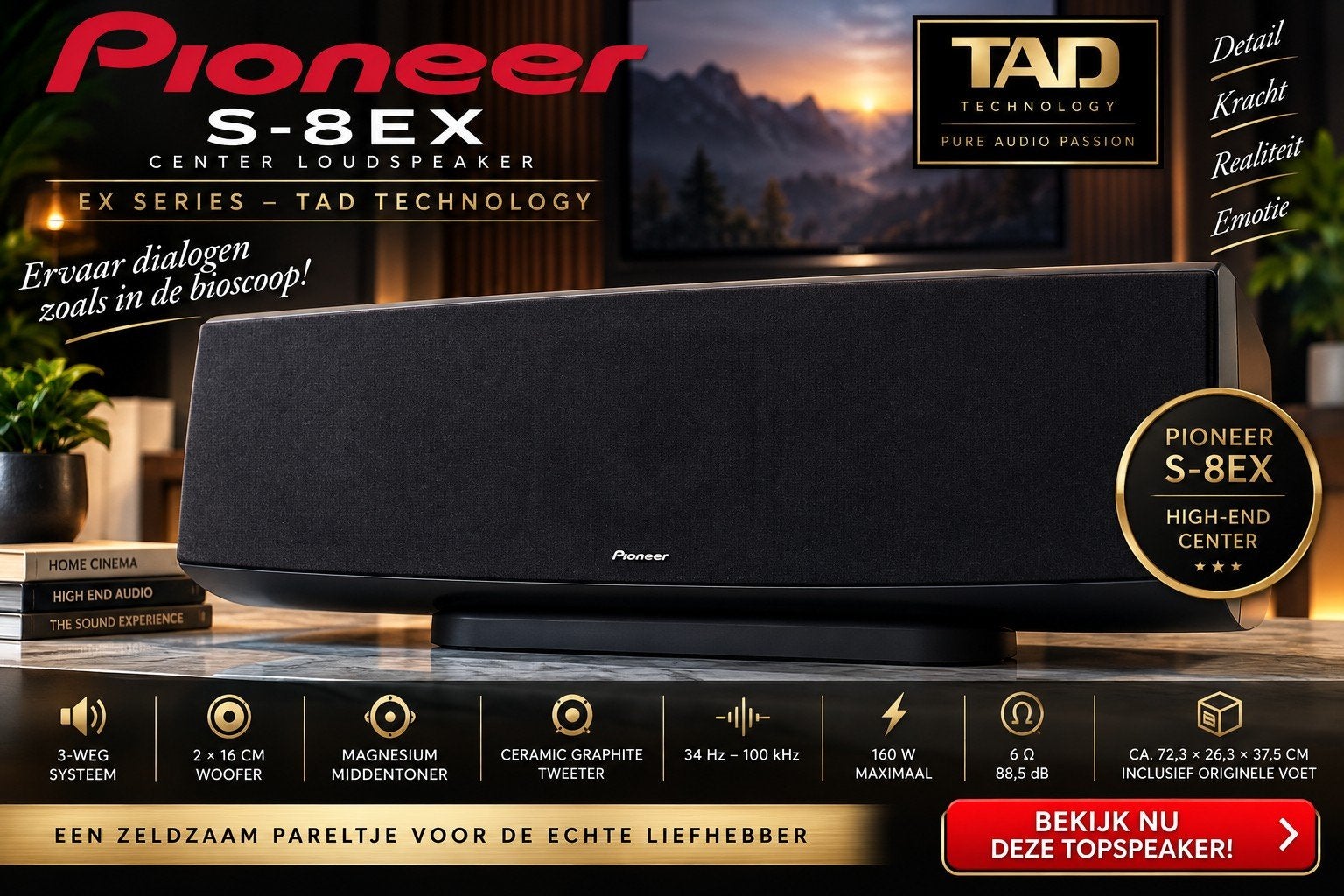 Pioneer S-8EX High-End Center – EX Series, Ophalen, Gebruikt