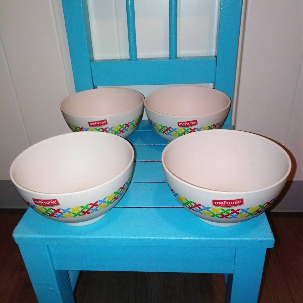Melkunie vla feest schaaltjes van bamboe 4 stuks, Ophalen, Overige materialen, Gebruikt, Schaal of Schalen