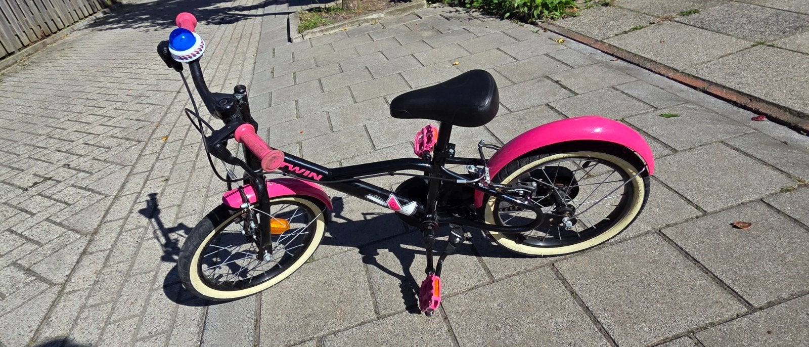 Stoere Btwin kinderfiets 16 inch voor 4-6 jaar - Netjes!, Velgrem, Ophalen of Verzenden, Btwin, 16 tot 20 inch