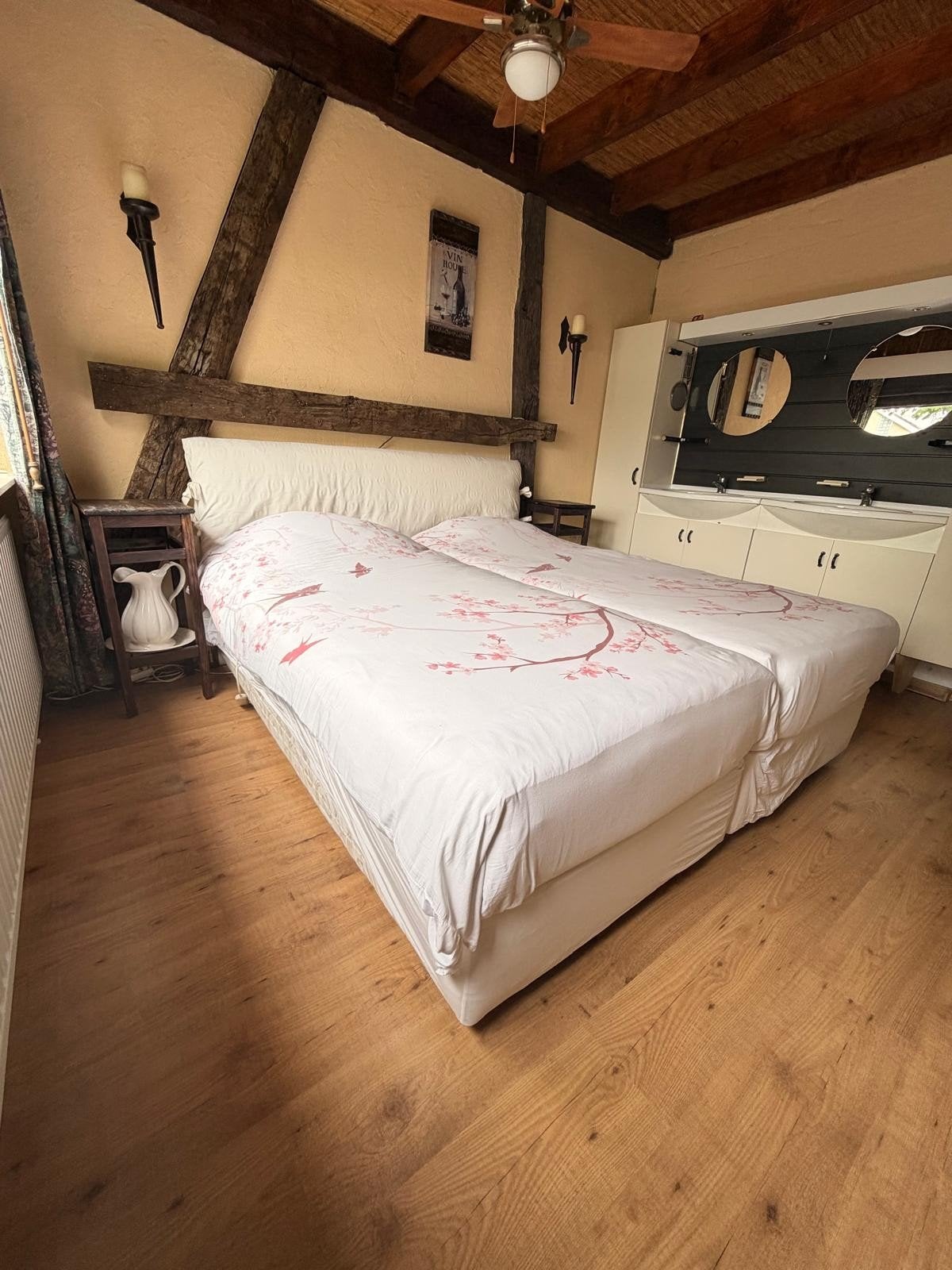 Comfortabel tweepersoonsbed met matrassen, Ophalen, Gebruikt, Tweepersoons, 180 cm