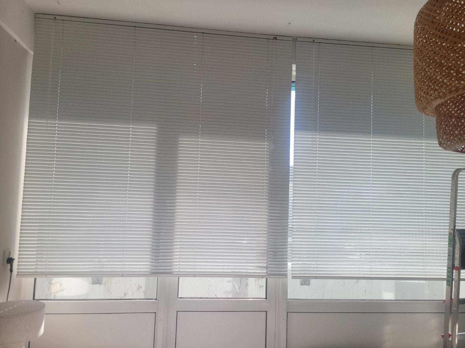 Luxaflex wit 180 + 160 cm breed (170 lang), Ophalen, Gebruikt, Wit, Lamellen
