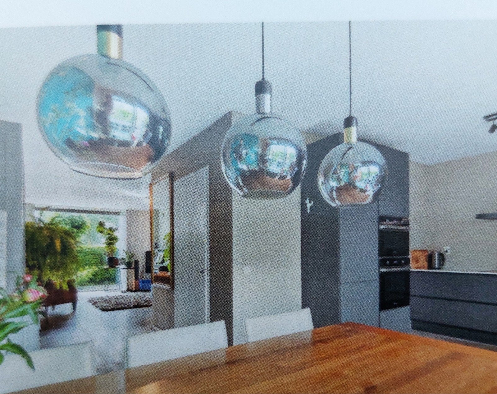 Moderne Hanglamp Rookglas - 3 Bollen, Huis en Inrichting, Ophalen, E27 (groot), Zo goed als nieuw, Glas