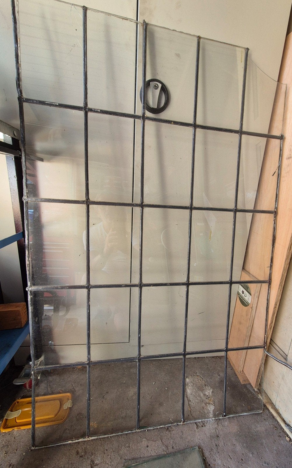 Authentiek jaren '30 glas in lood raam, Doe-het-zelf en Verbouw, Glas en Ramen, Ophalen, Gevelraam of Ruit, Gebruikt, Minder dan 80 cm