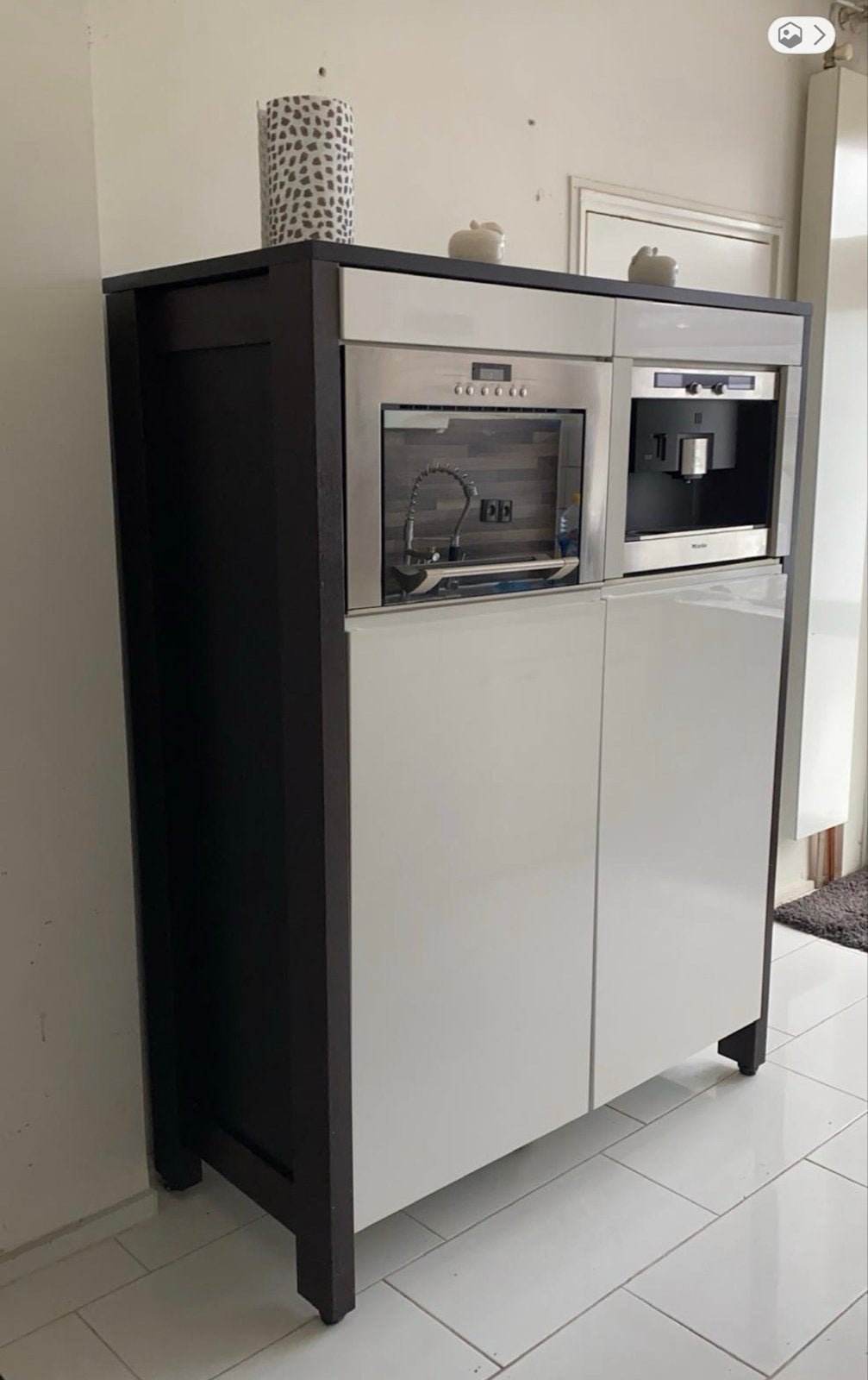 Inbouw kast met Miele koffiemachine en magnetron, Ophalen, Gebruikt