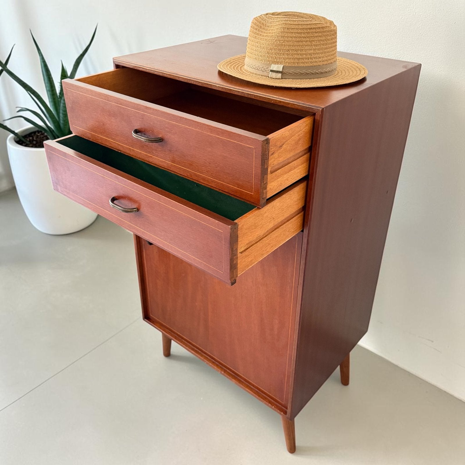 Vintage Formule Kempkes wandkast | ladekast | dressoir, Ophalen, Met deur(en), Teakhout, 50 tot 100 cm