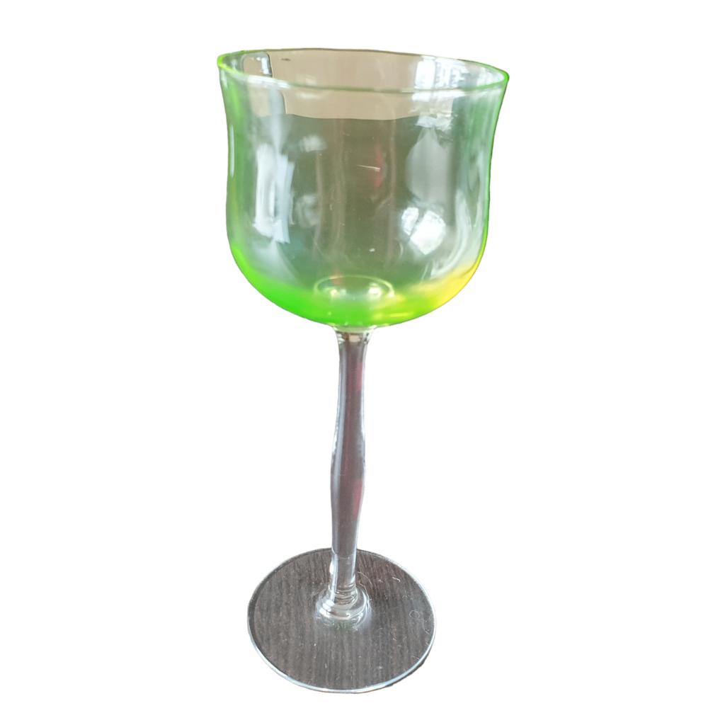 Antiek uranium vaseline annagroen glas Peter Behrens? 1703, Antiek en Kunst, Ophalen of Verzenden