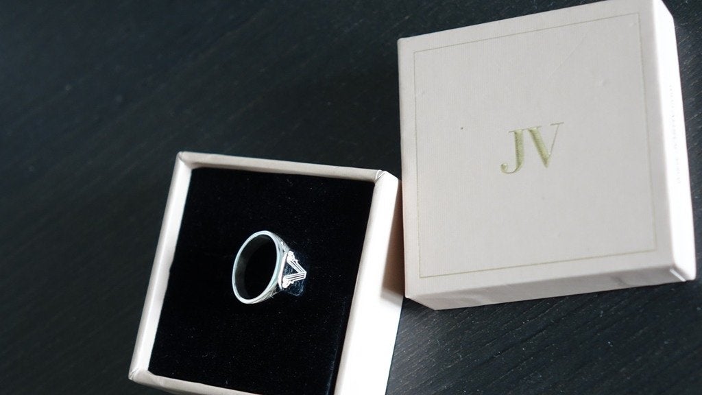 nieuwe zilvere stalen JOSH V ring, Nieuw, Kleiner dan 17, Dame, Zilver