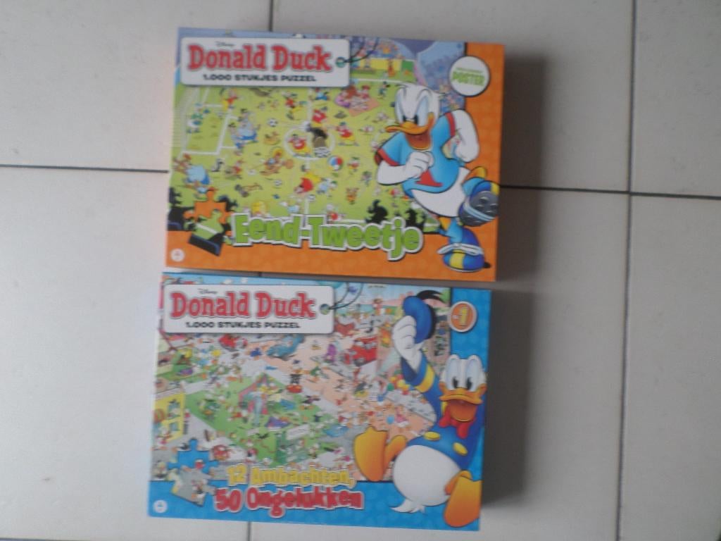 PUZZELS 1000 stukjes DONALD DUCK INCLUSIEF POSTER, Hobby en Vrije tijd, Denksport en Puzzels, Gebruikt, Legpuzzel, 500 t/m 1500 stukjes