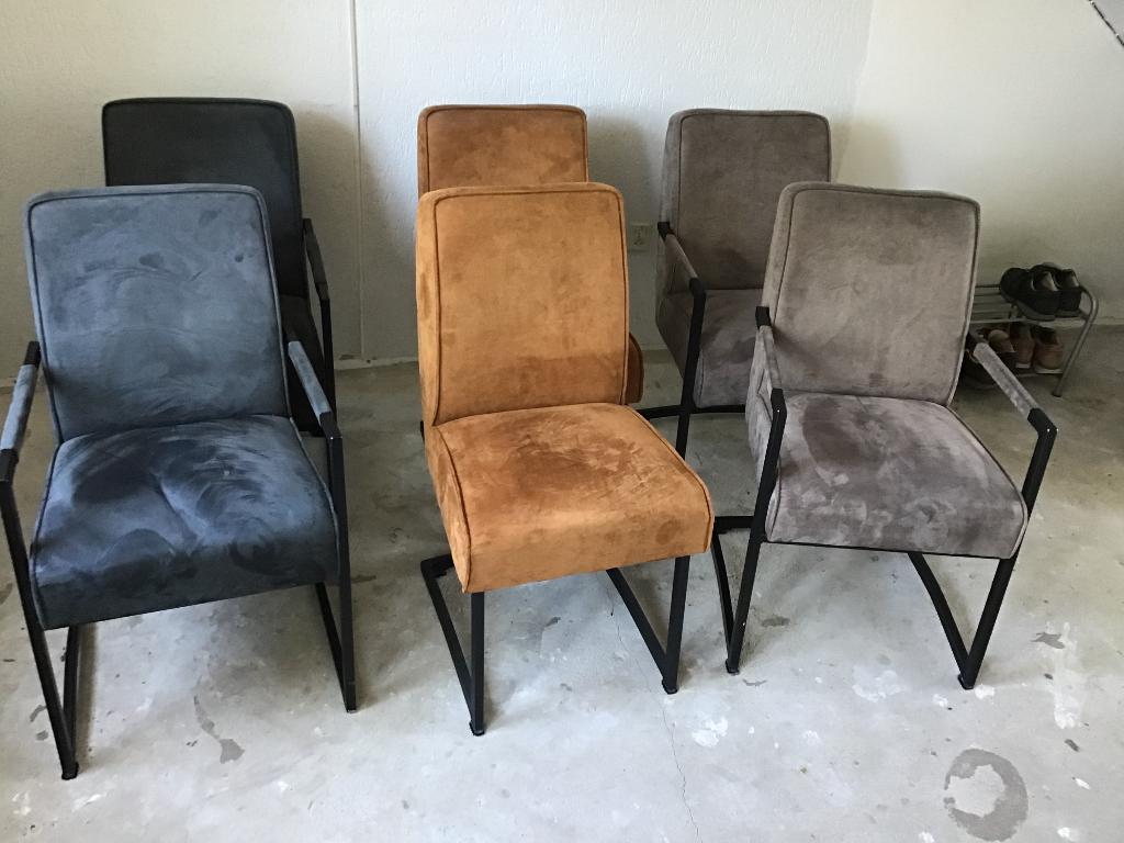 Eetkamerstoelen, Ophalen, Gebruikt, Stof, Grijs