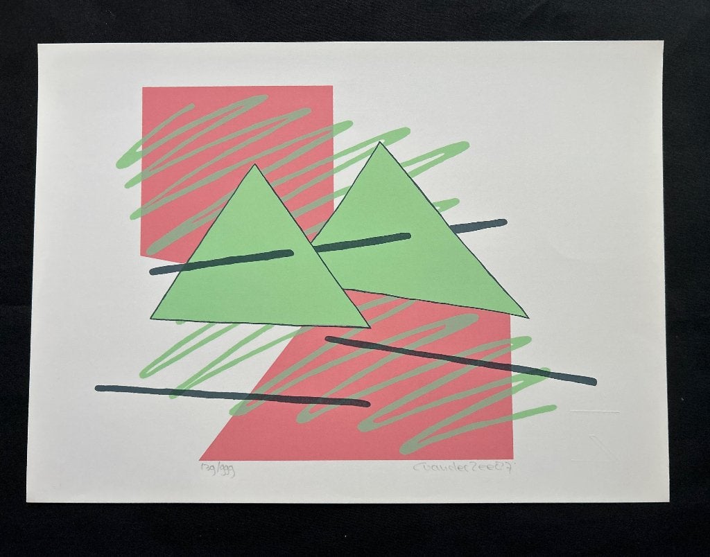 Zeefdruk C. van der Zee  ZOMEROPRUIMING, Antiek en Kunst, Kunst | Litho's en Zeefdrukken, Verzenden