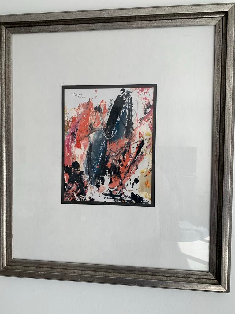 Abstract schilderij in lijst, gesigneerd, Antiek en Kunst, Kunst | Schilderijen | Abstract, Ophalen