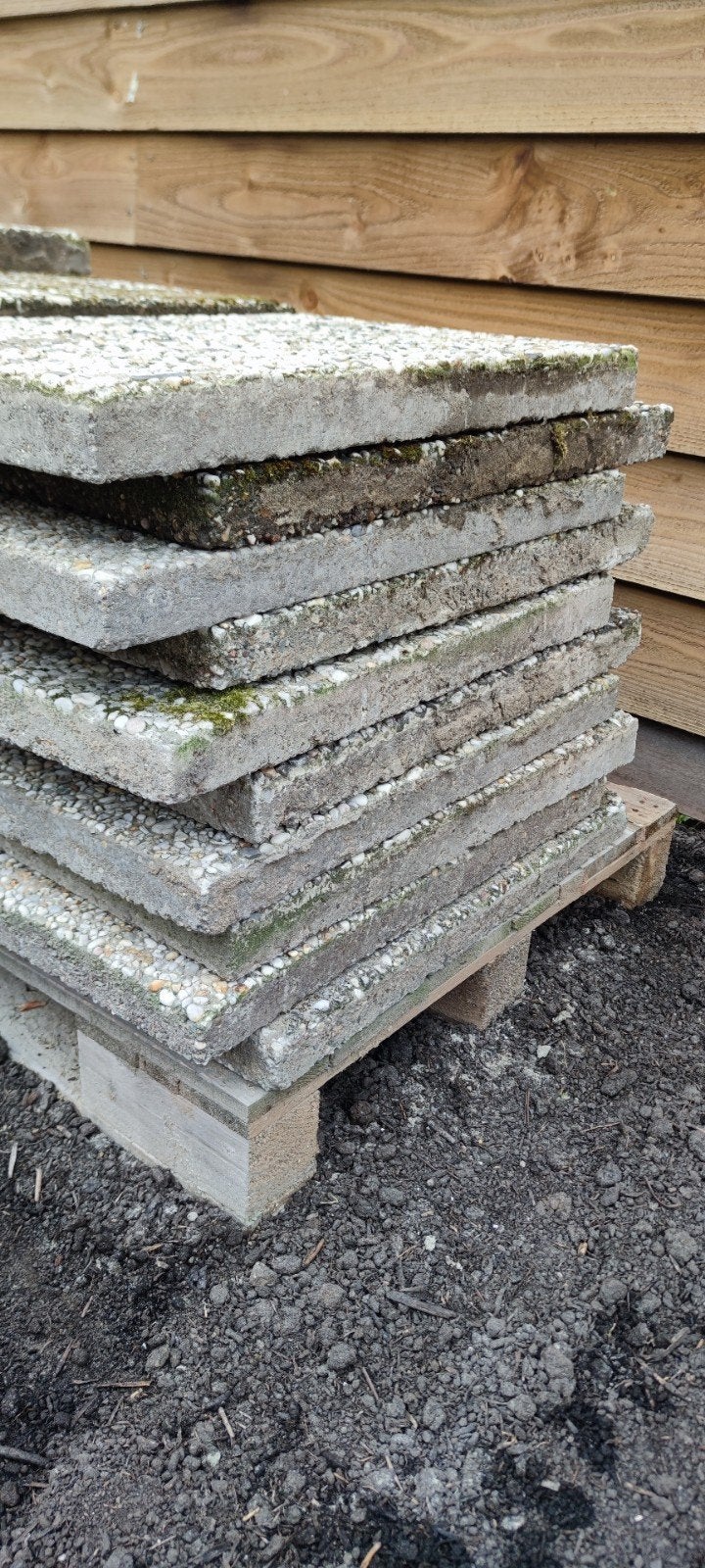 63x Grindtegels 60x40, Schuur vloer, Tuin en Terras, Tegels en Klinkers, Ophalen, Gebruikt, Grind, Terrastegels