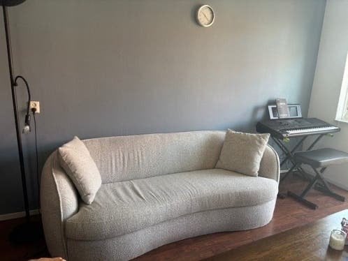 Zo goed als nieuwe Bank Enzio 3,5-zits greige stof, Huis en Inrichting, Ophalen, Driepersoons, 75 tot 100 cm, Zo goed als nieuw