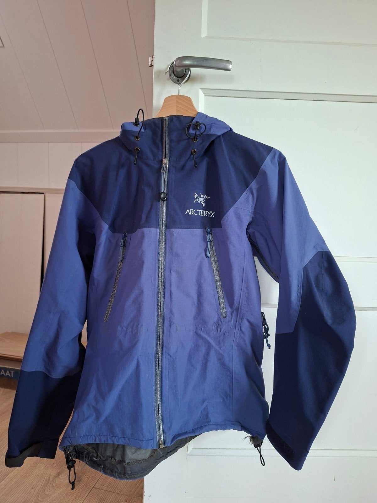 Arcteryx Gore-Tex Pro Shell jas - Maat XS dames, Blauw, Arcteryx, Ophalen of Verzenden, Maat 36 (S)