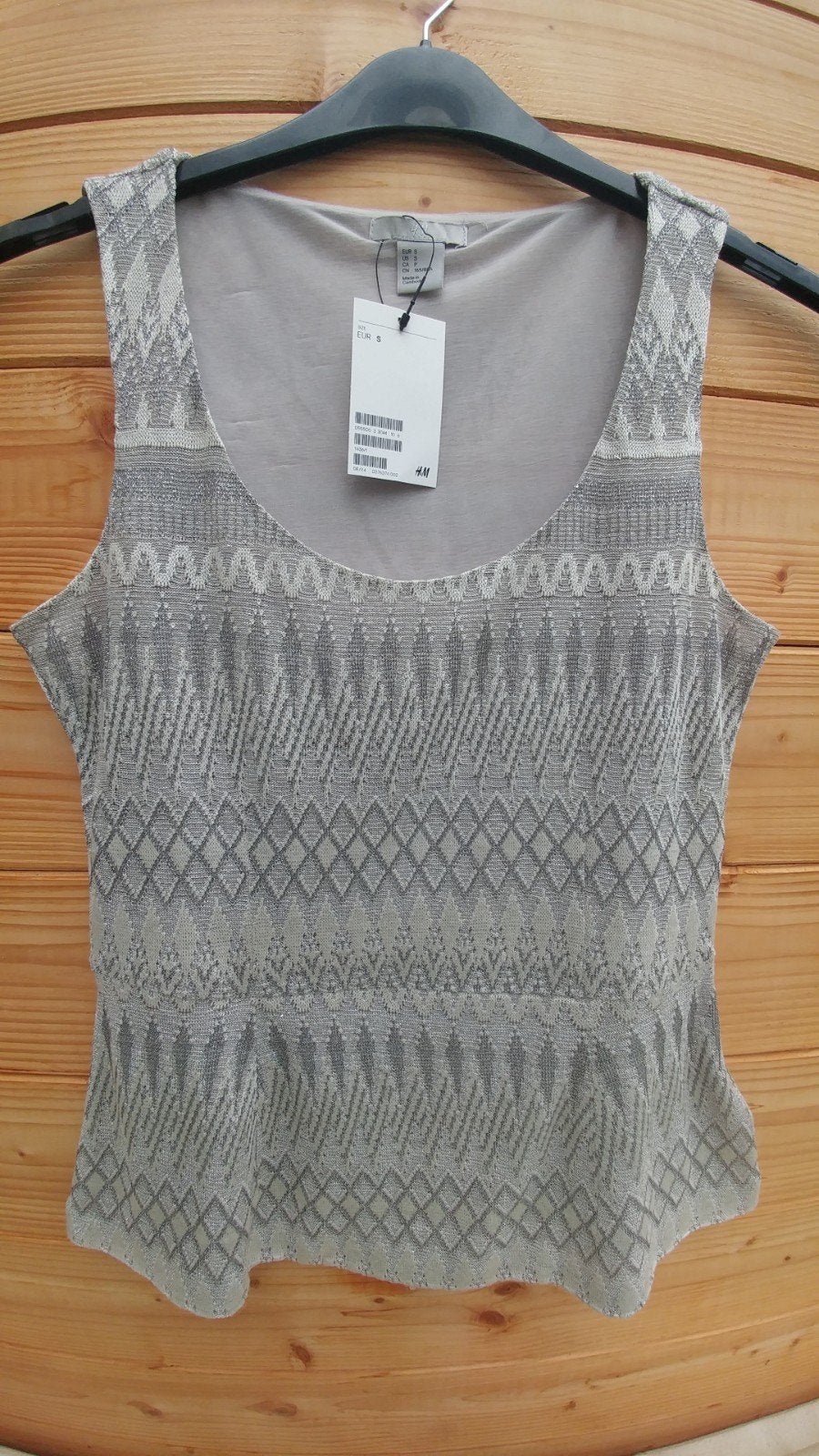 H&M zilveren top mt. S, Verzenden, Nieuw, Maat 36 (S), Zilver