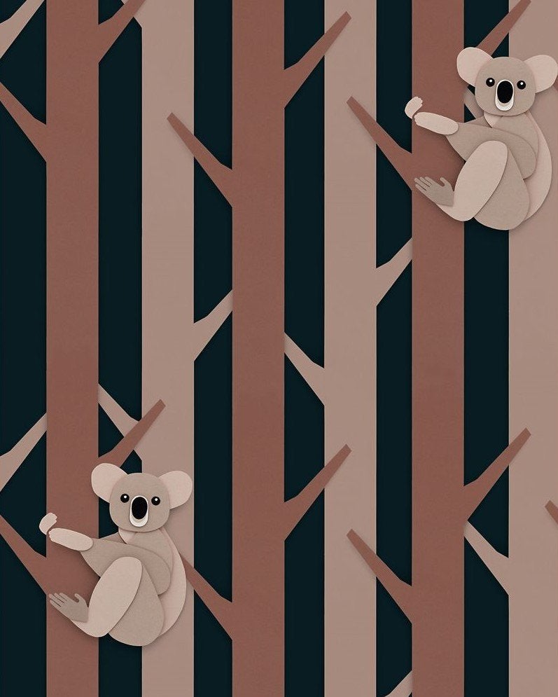 Kinderbehang Koala Choco Studio Ditte, Huis en Inrichting, Bruin, Mail@studioditte.nl, Baronielaan 252 4837 BH Breda, Studio Ditte