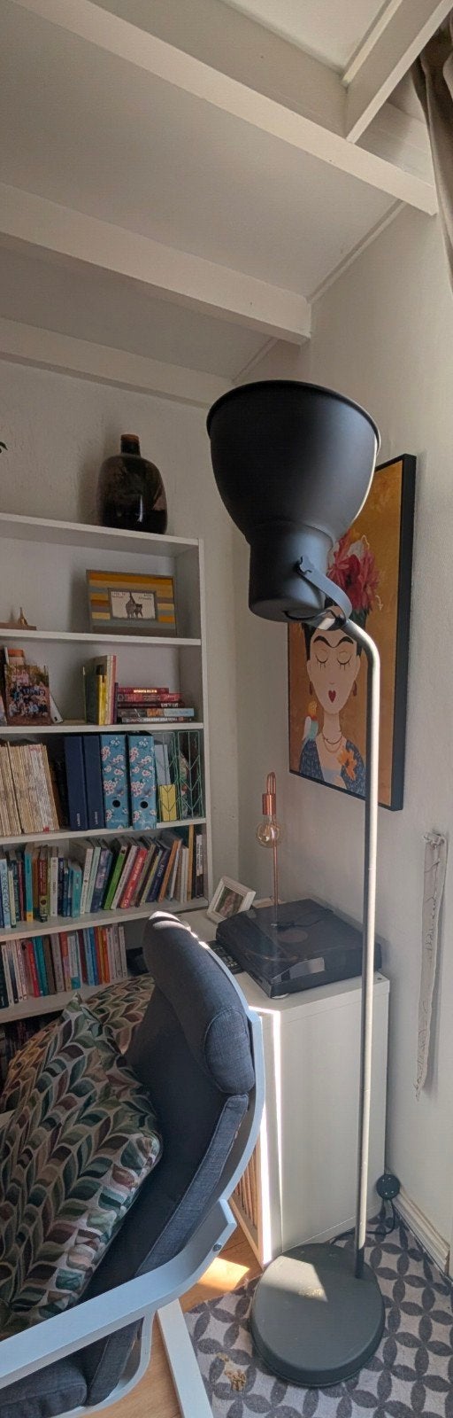Staande lamp Hektar Ikea donkergrijs., Ophalen, Modern, Industrieel, E27 (groot), Zo goed als nieuw