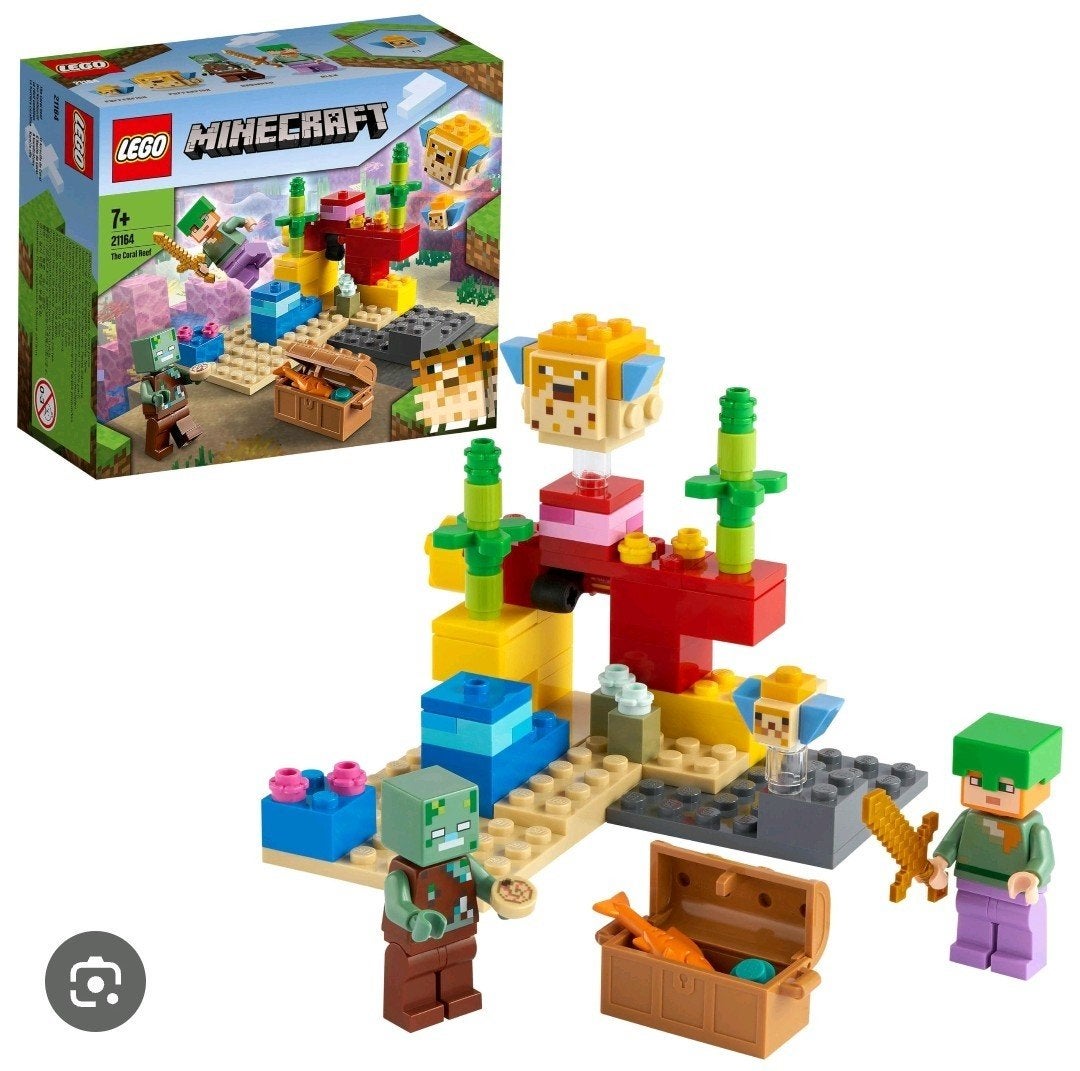 LEGO Minecraft Het Koraalrif (21164) - Compleet met doos, Inclusief instructies, Minecraft, Lego, Ophalen of Verzenden