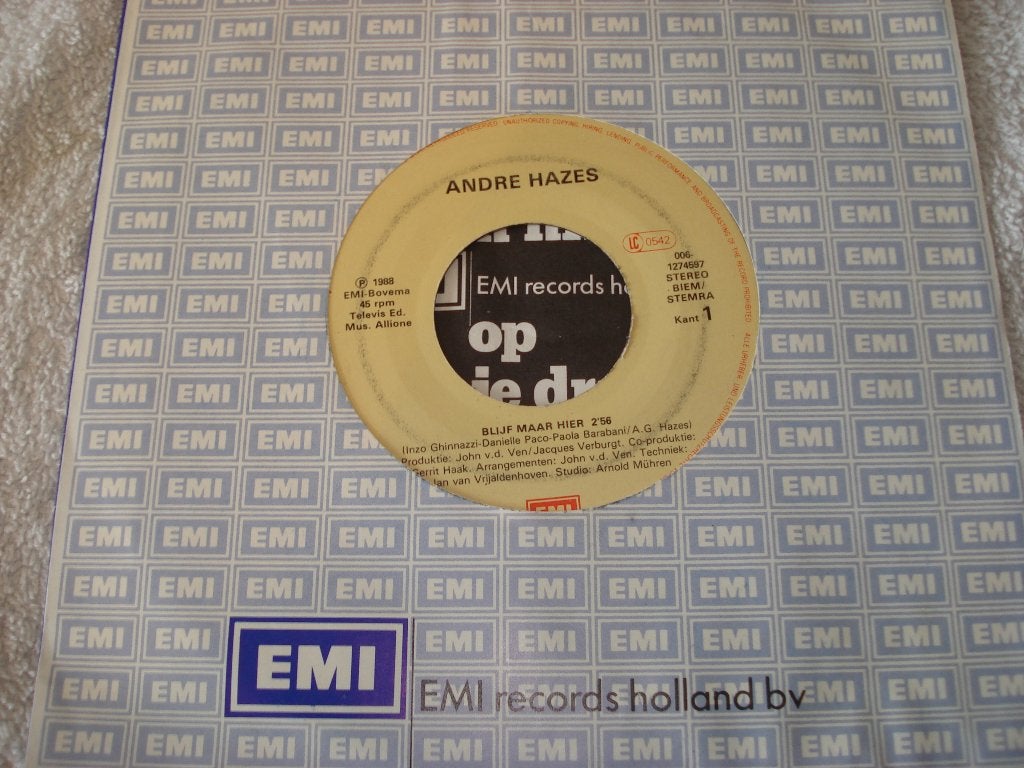 Andre Hazes   Blijf Maar Hier      Orgineel, Originele persing, Ophalen of Verzenden, Zo goed als nieuw, Nederlandstalig