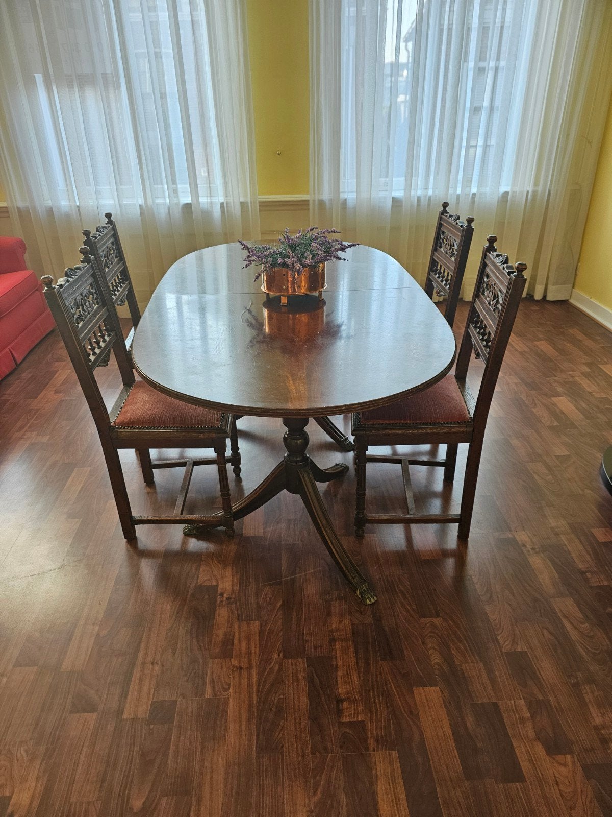 Eettafel met stoelen!, Huis en Inrichting, Complete eetkamers, Ophalen, 4 tot 6 stoelen