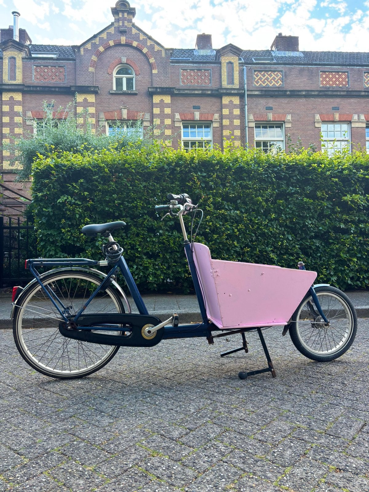 Retro bakfiets, Fietsen en Brommers, Gebruikt, Goederen, Trommelrem, Ophalen