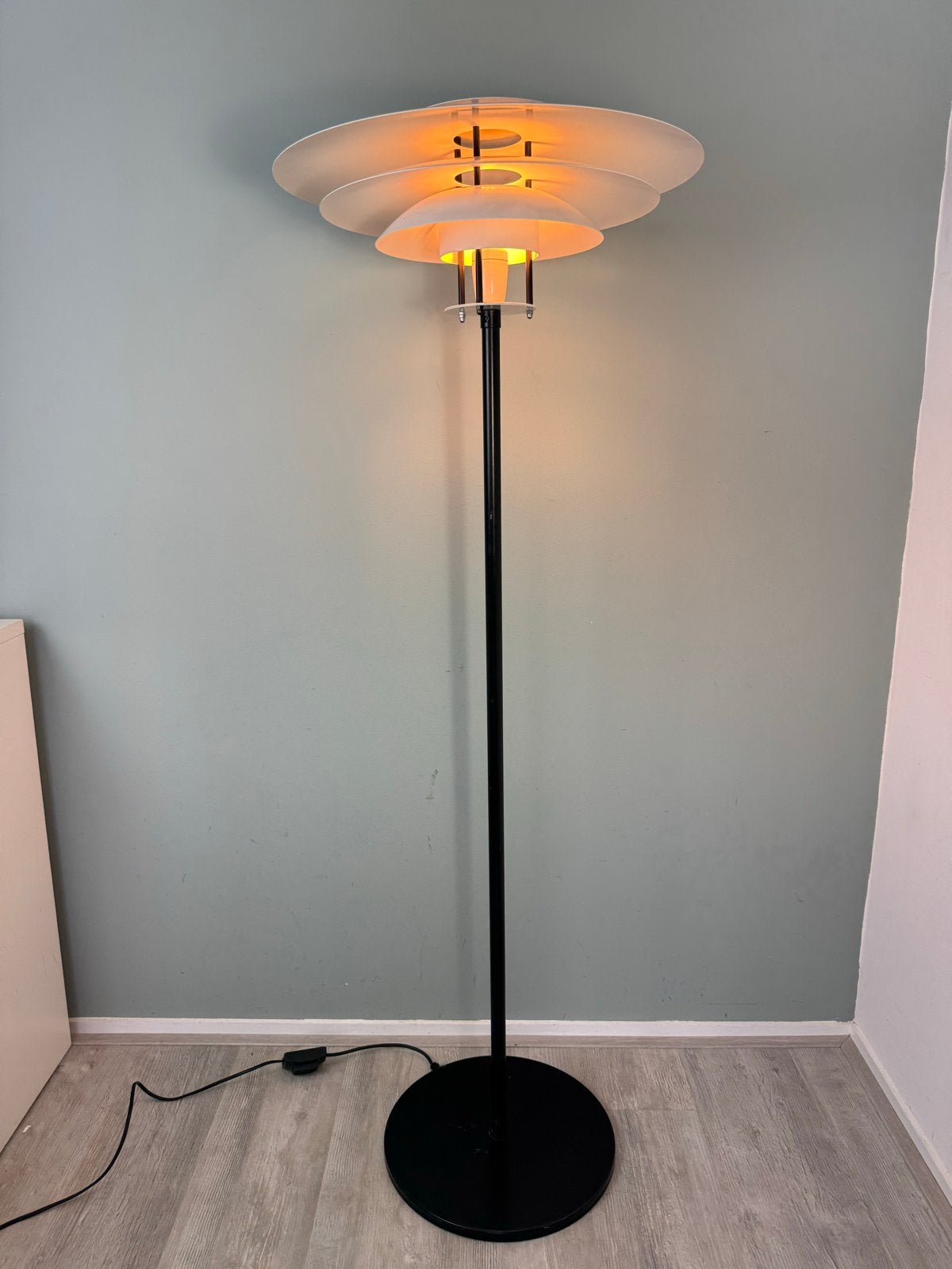 Vintage Deens vloerlamp Jørgen Buchwald Laterna Danica, Ophalen, Gebruikt, 100 tot 150 cm, ?