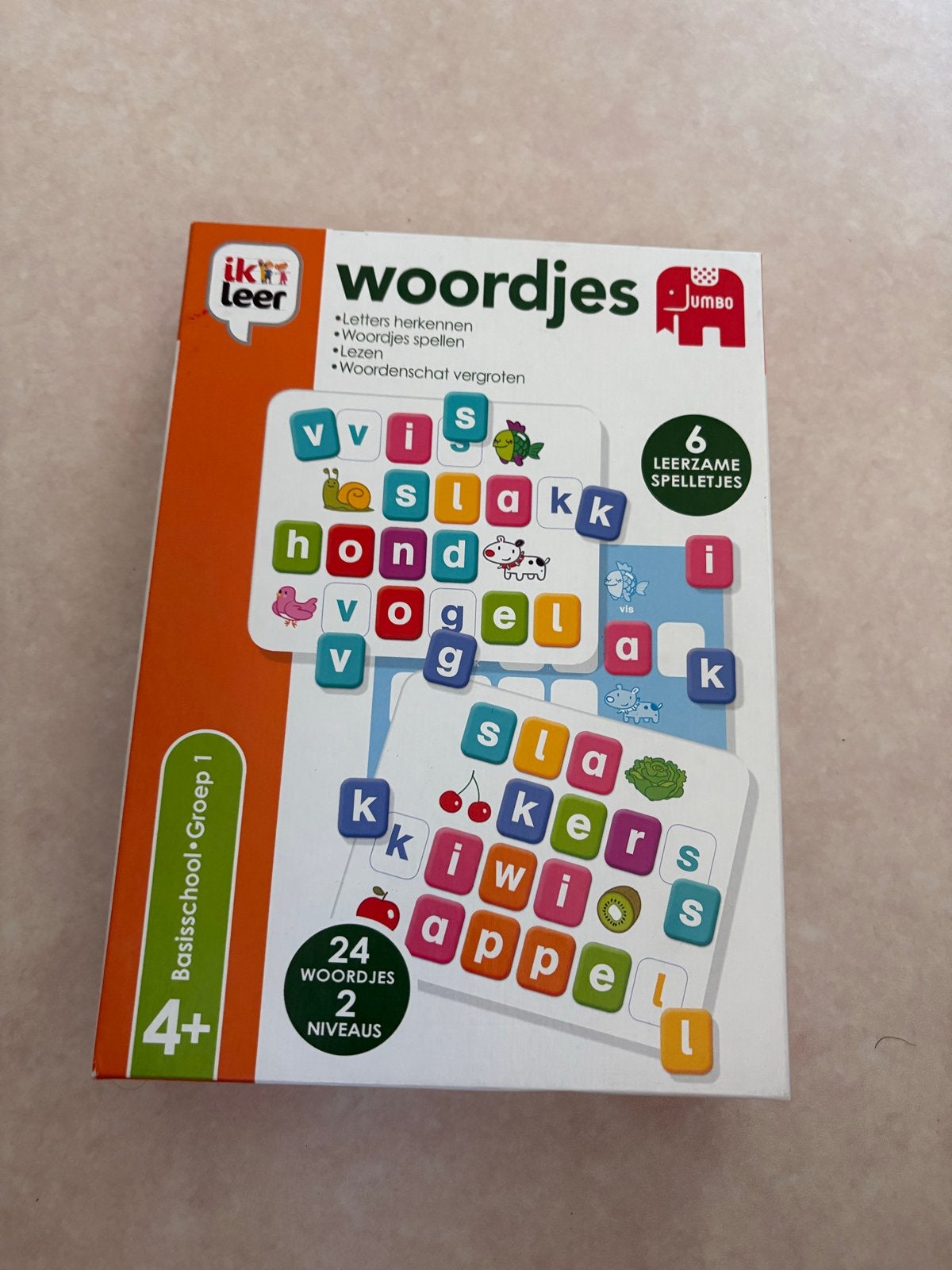 Ik leer woordjes - Jumbo educatief spel 4+, Kinderen en Baby's, Ophalen, Zo goed als nieuw, Taal en Lezen
