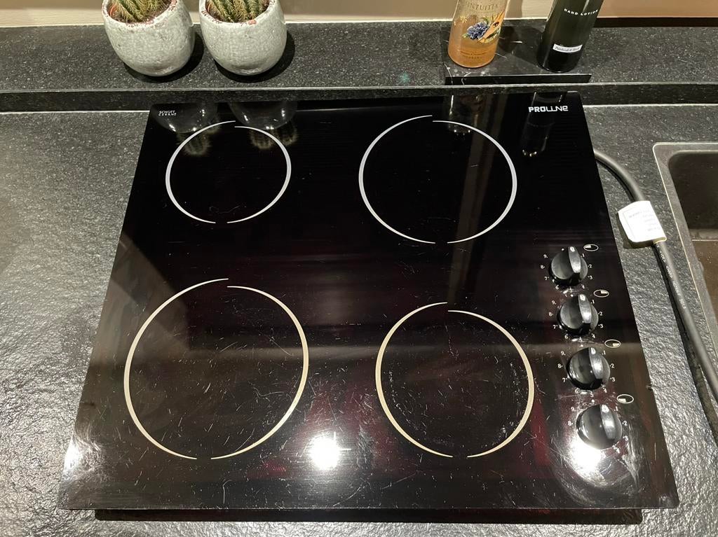 Keramische kookplaat, Witgoed en Apparatuur, Kookplaten, Ophalen, Gebruikt, Keramisch, 4 kookzones