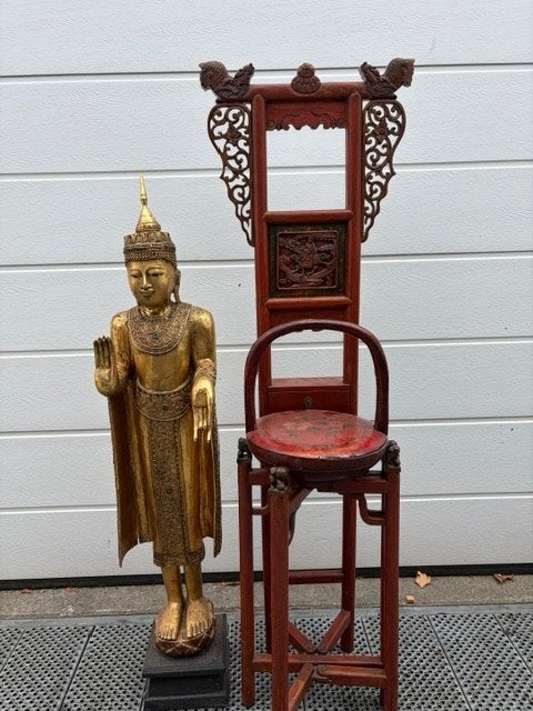 Chinese antieke Kaptafel Wastafel, Ophalen, Gebruikt, 100 tot 150 cm, 50 tot 100 cm