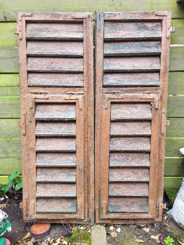 Twee brocante oude luiken, Ophalen of Verzenden