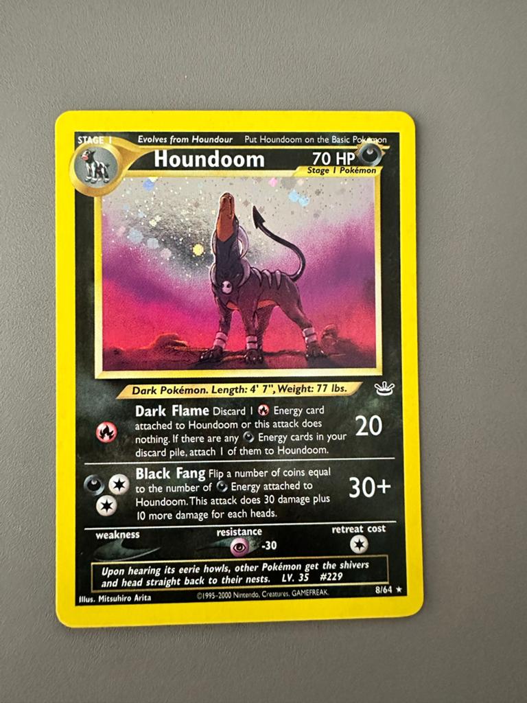 Pokémon Neo Revelation Houndoom 8/64 Holo Foil, Ophalen of Verzenden, Gebruikt, Losse kaart, Foil