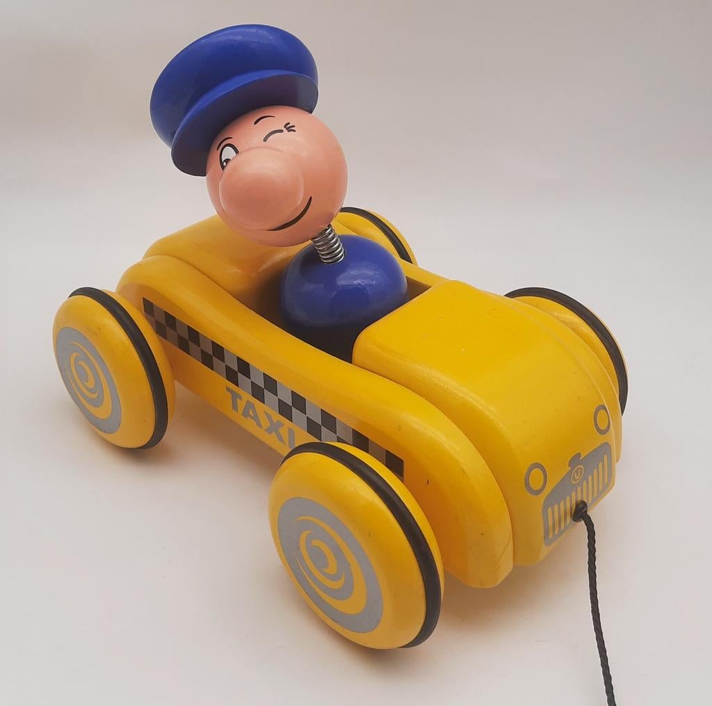 Houten taxi trekauto van het merk Vilac (Frankrijk), Kinderen en Baby's, Speelgoed | Houten speelgoed, Ophalen of Verzenden, Gebruikt