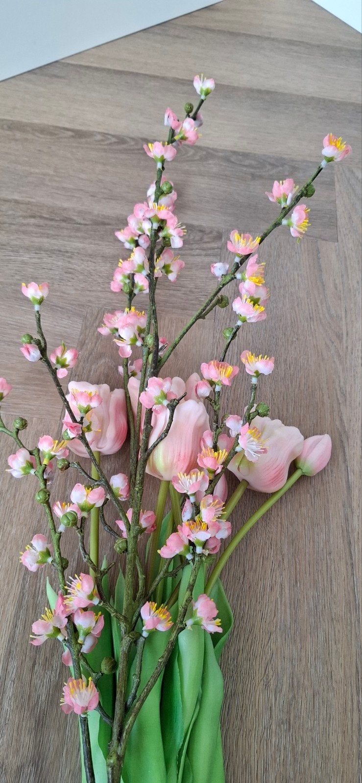 Kunstbloemen, tulpen met 2 takken, Ophalen, Roze, Overige materialen, Zo goed als nieuw