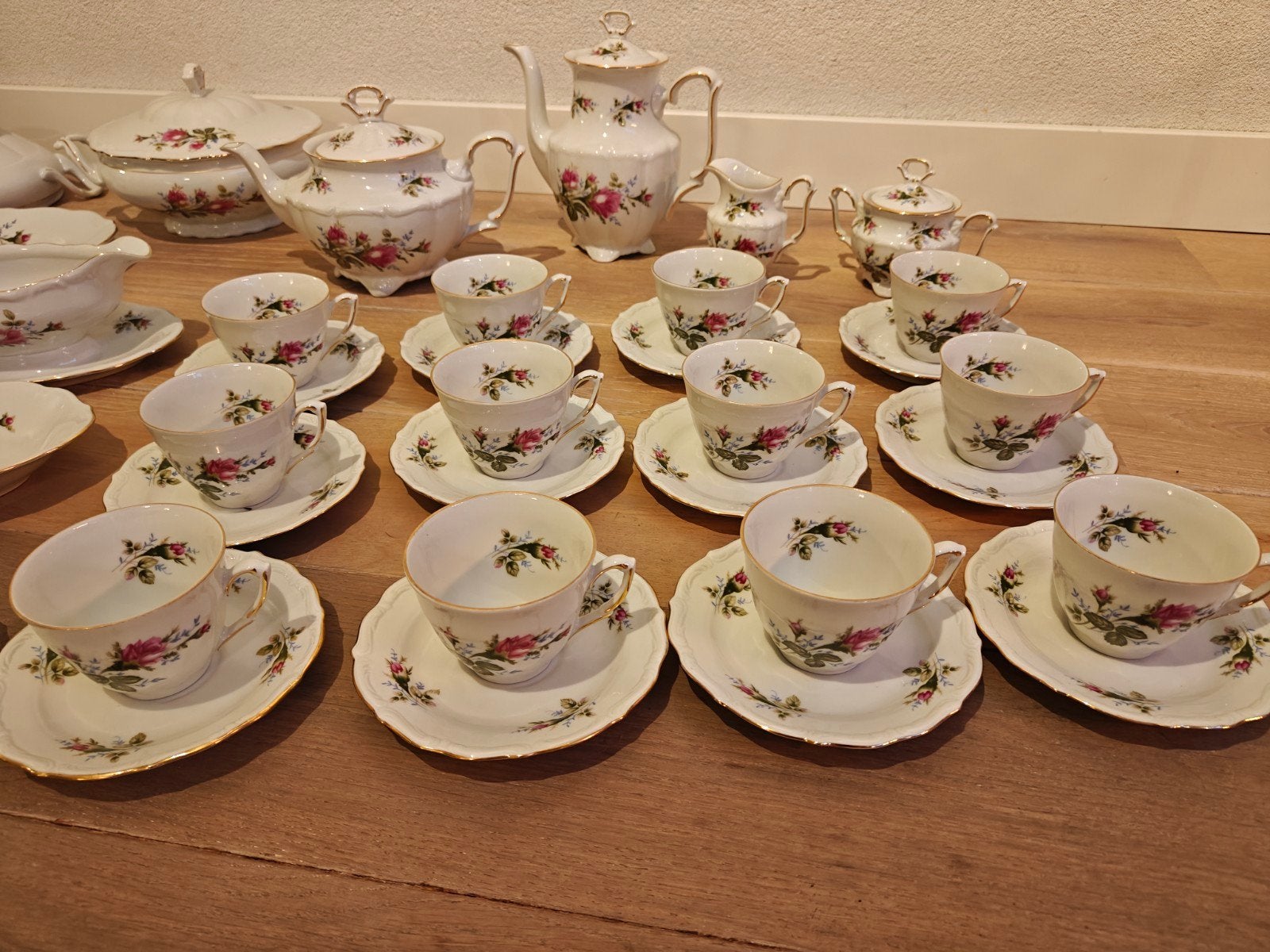 Antiek Walbrzych porseleinen koffie/theeservies + extra's, 1, Ophalen